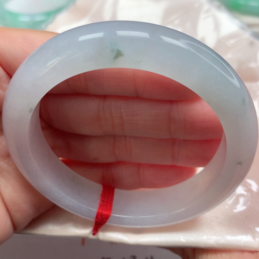 【闪购商品】翡翠手镯未镶嵌冰胶飘花手镯5354圈30号