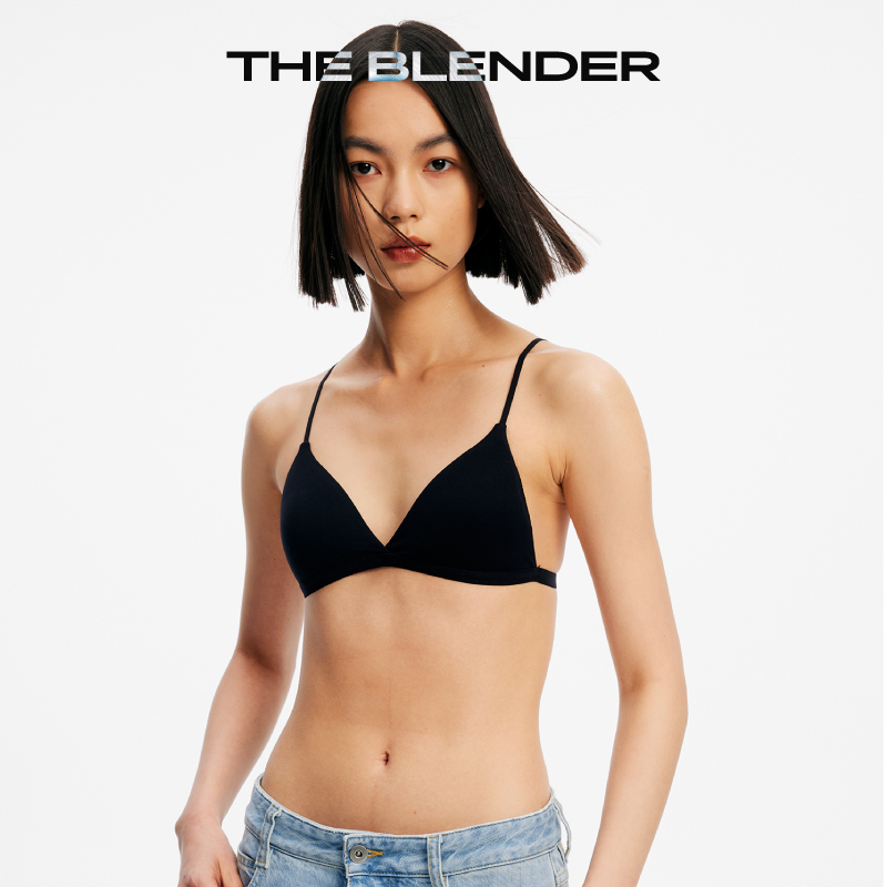 The Blender25秋可拆卸胸垫细肩带琥珀流光美背可外露三角杯内衣