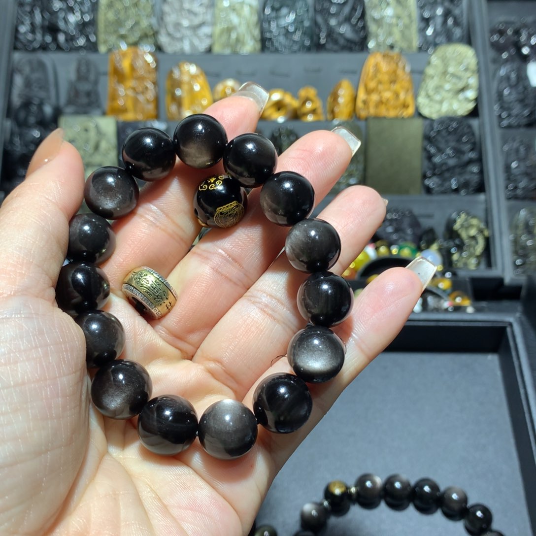 黑曜岩手串未镶嵌ℳ***