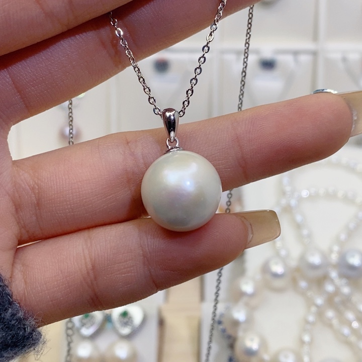 淡水珍珠颈饰银S925镶嵌14➕