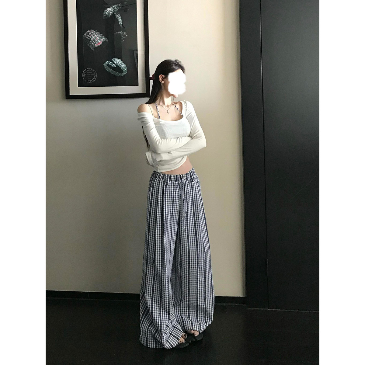 美式防晒罩衫吊带背心阔腿休闲裤套装女夏季新款性感辣妹海边穿搭