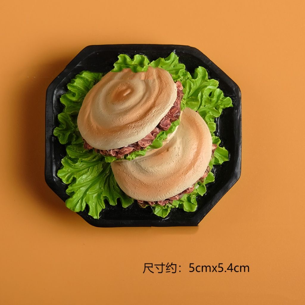 特色地方肉夹馍胡辣汤凉皮立体树脂美食冰箱贴