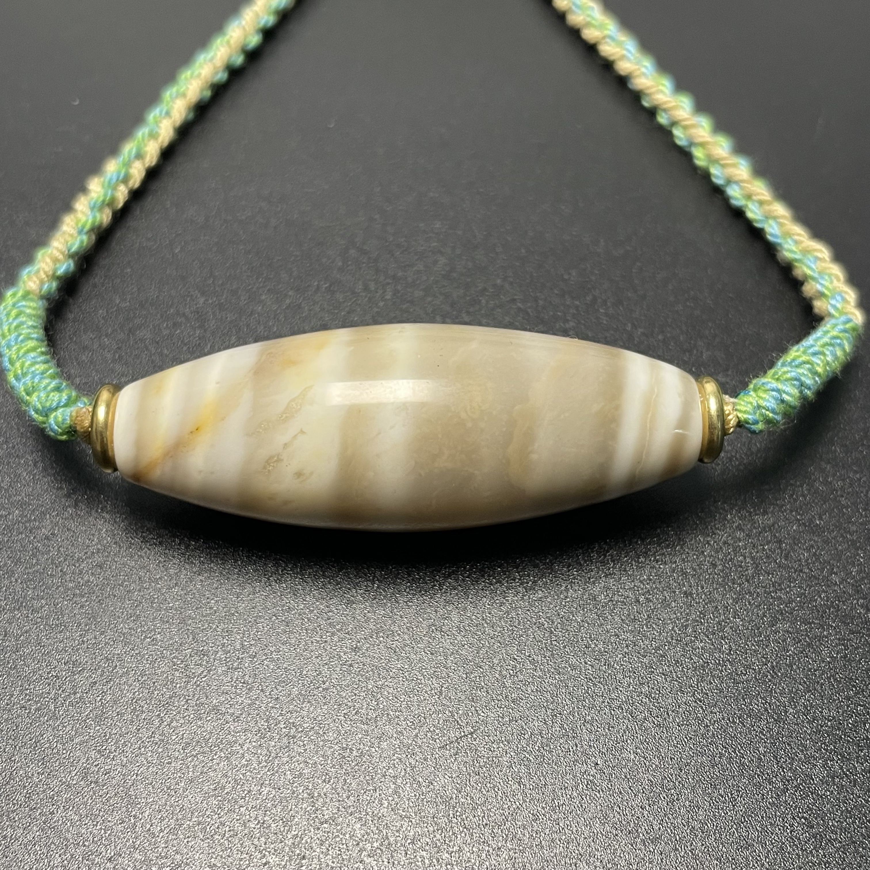 【古珠】清灰皮玛瑙珠勒子2411200352