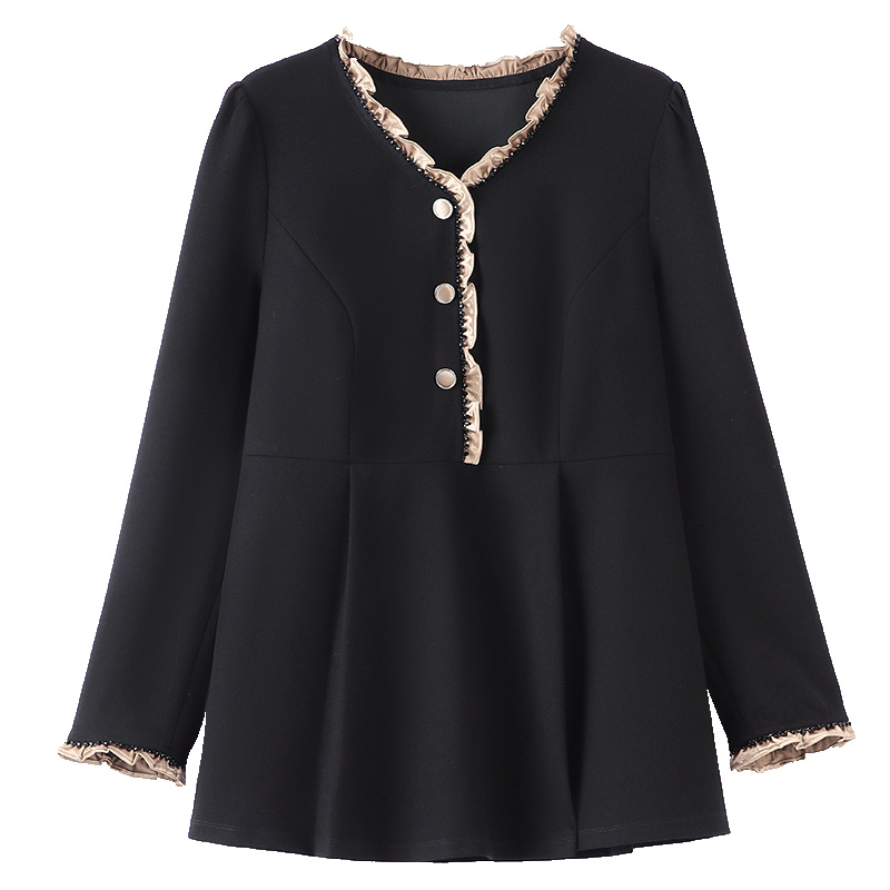 丹思慕秋季新款大码气质拼接百搭时尚显瘦上衣长袖ZSX25A0169