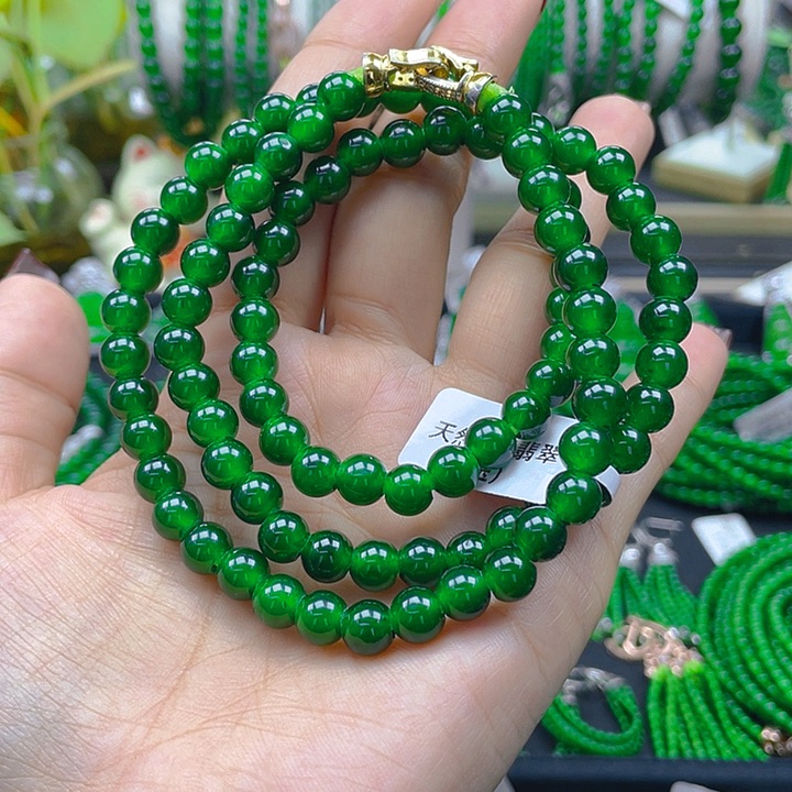 翡翠颈饰未镶嵌圆珠项链7