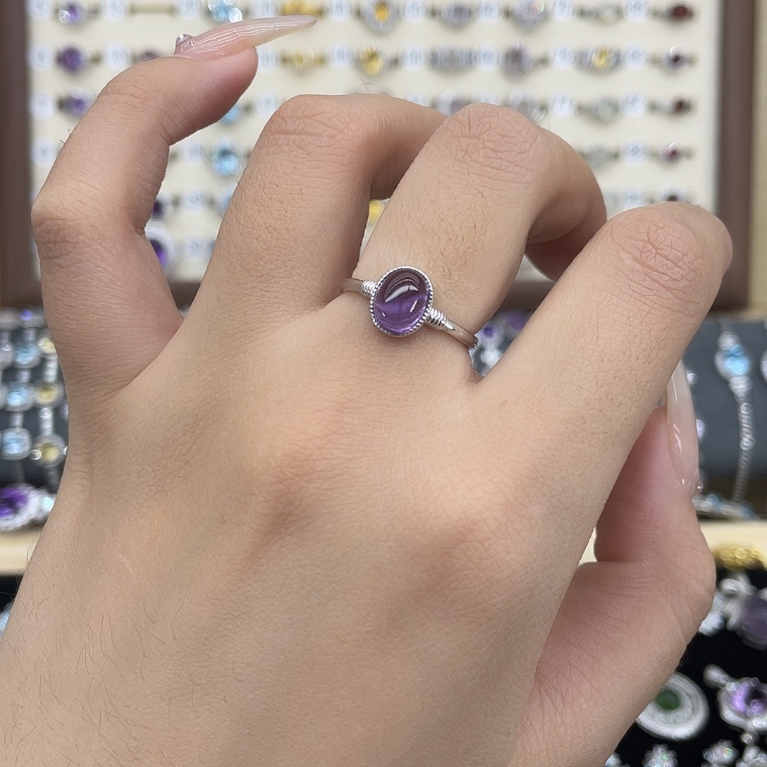 戒指银S925镶嵌紫晶