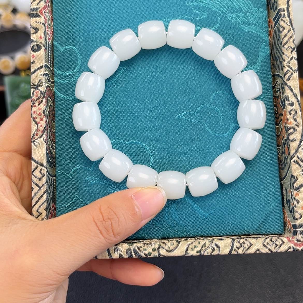 【闪购商品】手链未镶嵌和田玉范***范白玉手串