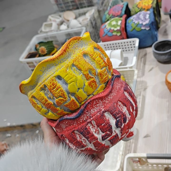 红陶吸水透气的白陶花盆凑满12发货