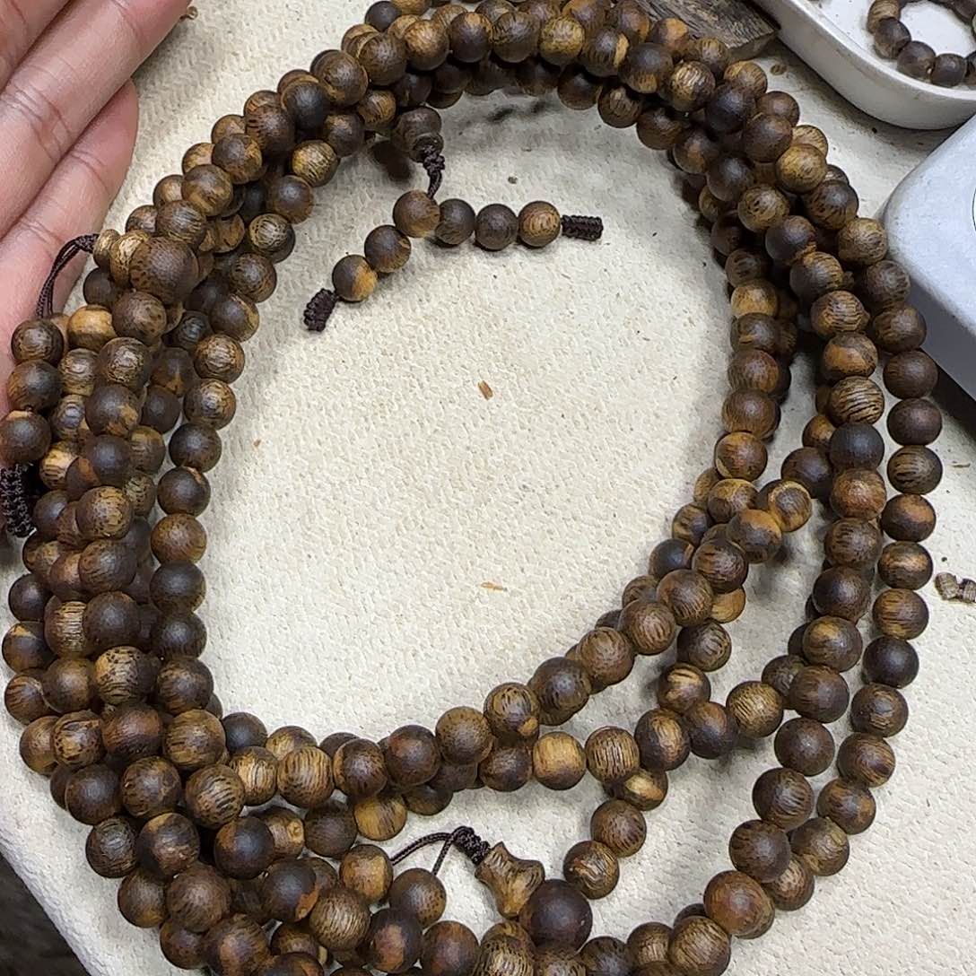 沉香沉香碎屑奇楠沉香圆珠长串0.7-19花多样性发一条