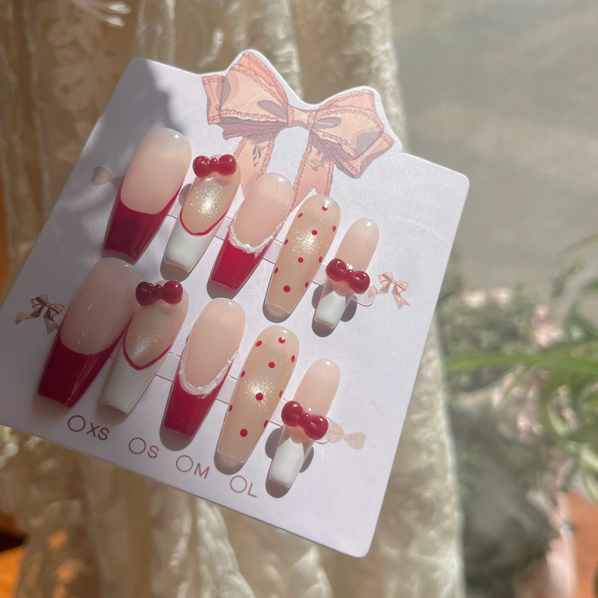  法式猫咪款 纯手工穿戴甲夏天猫咪