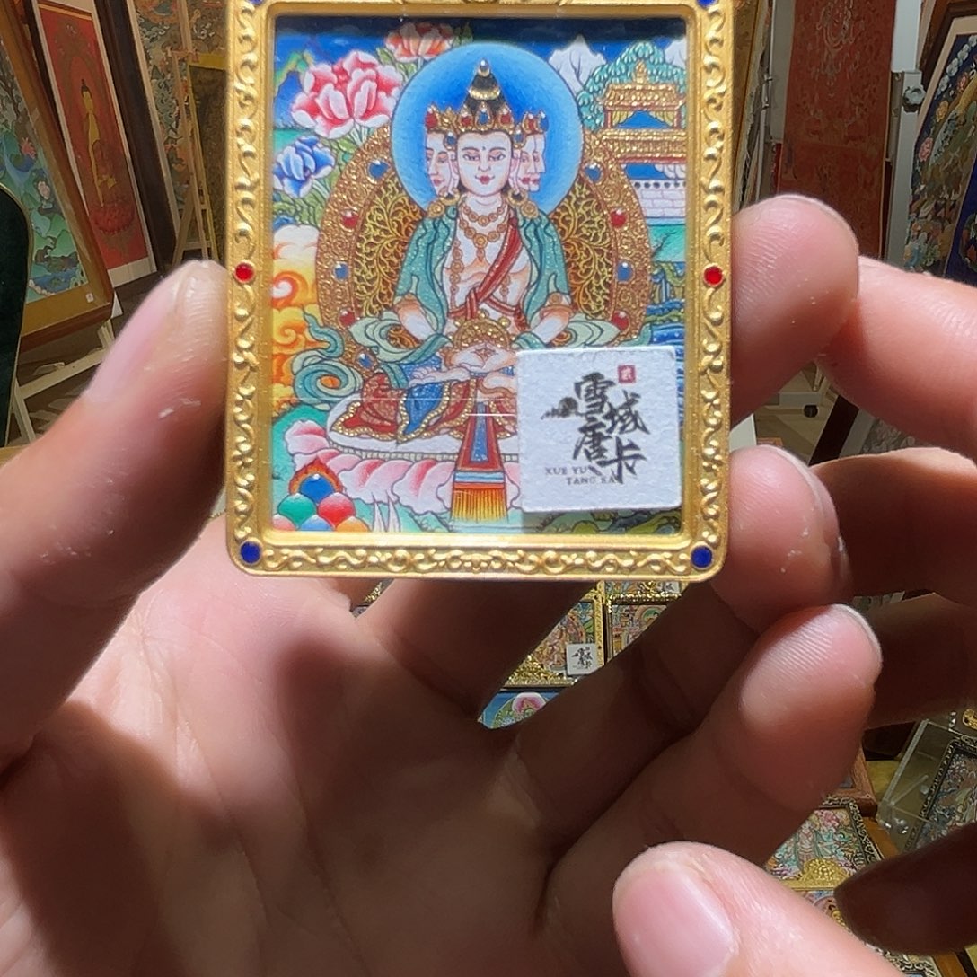 吊坠青海热贡纯手绘大日