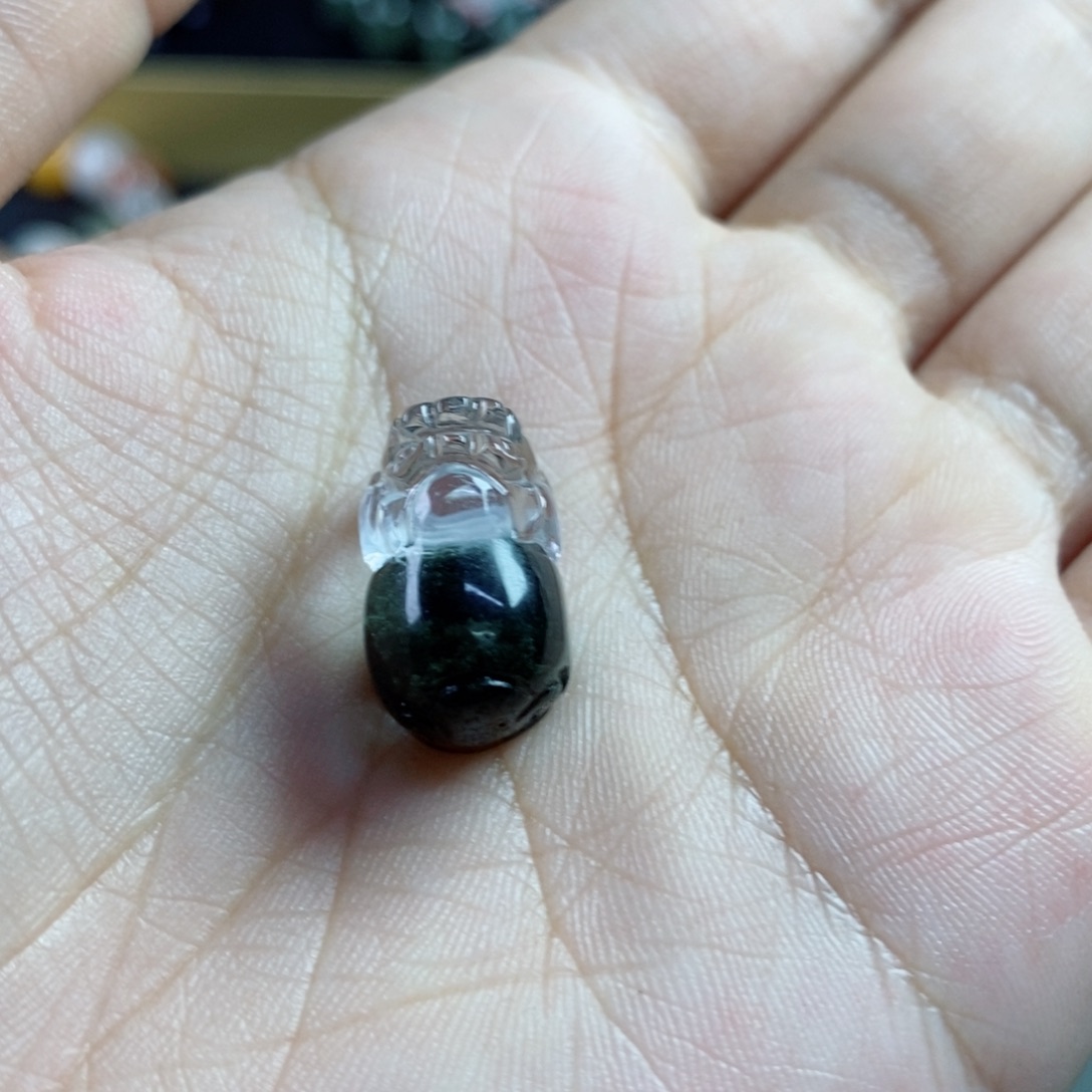 水晶吊坠未镶嵌林*绿幽灵貔貅