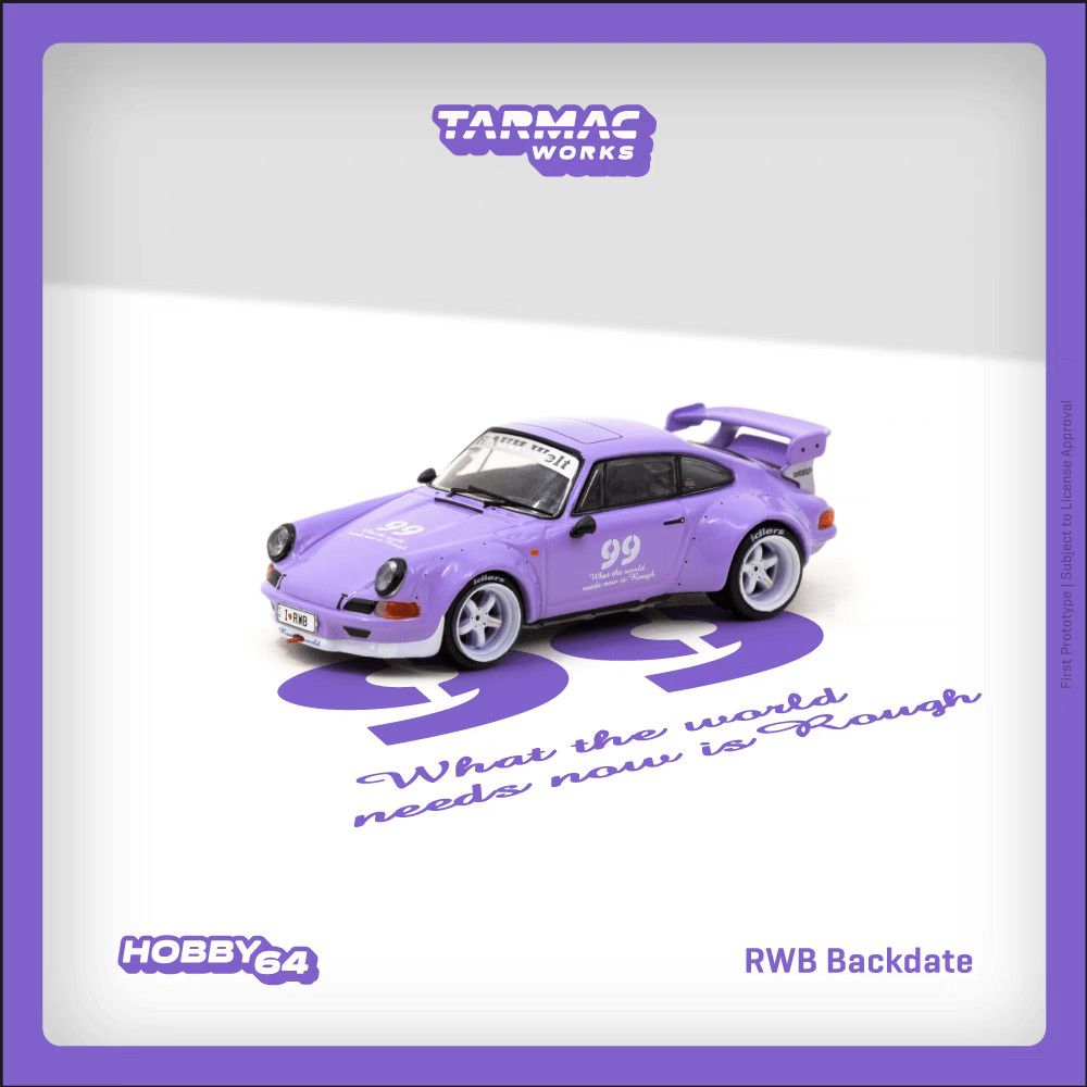 TW 1:64 保时捷 RWB Backdate 99号 粉色 合金汽车模型