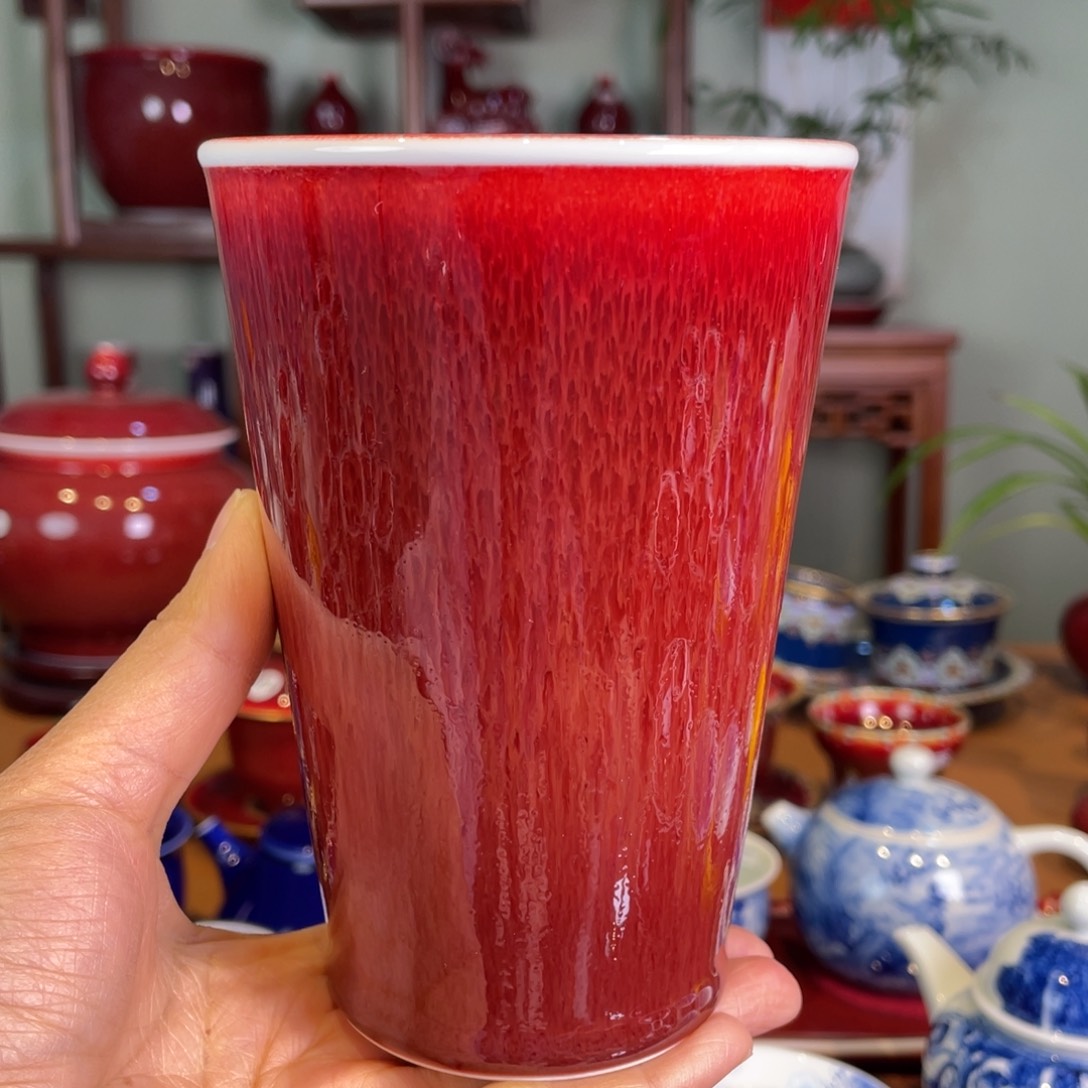 清欢雅玩原矿郎红可乐杯