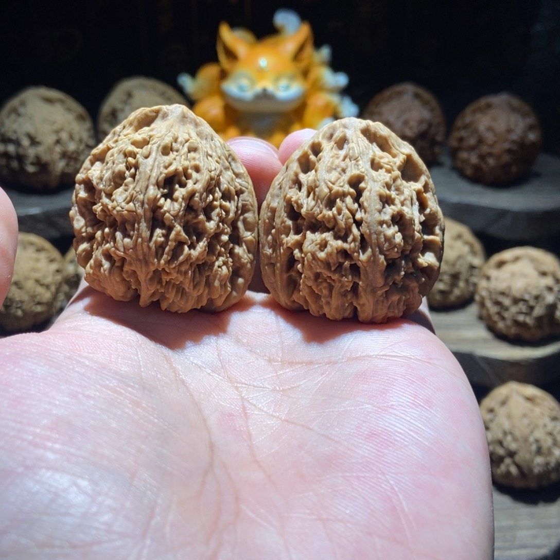 柳***崎文玩核桃把件涿鹿南将石