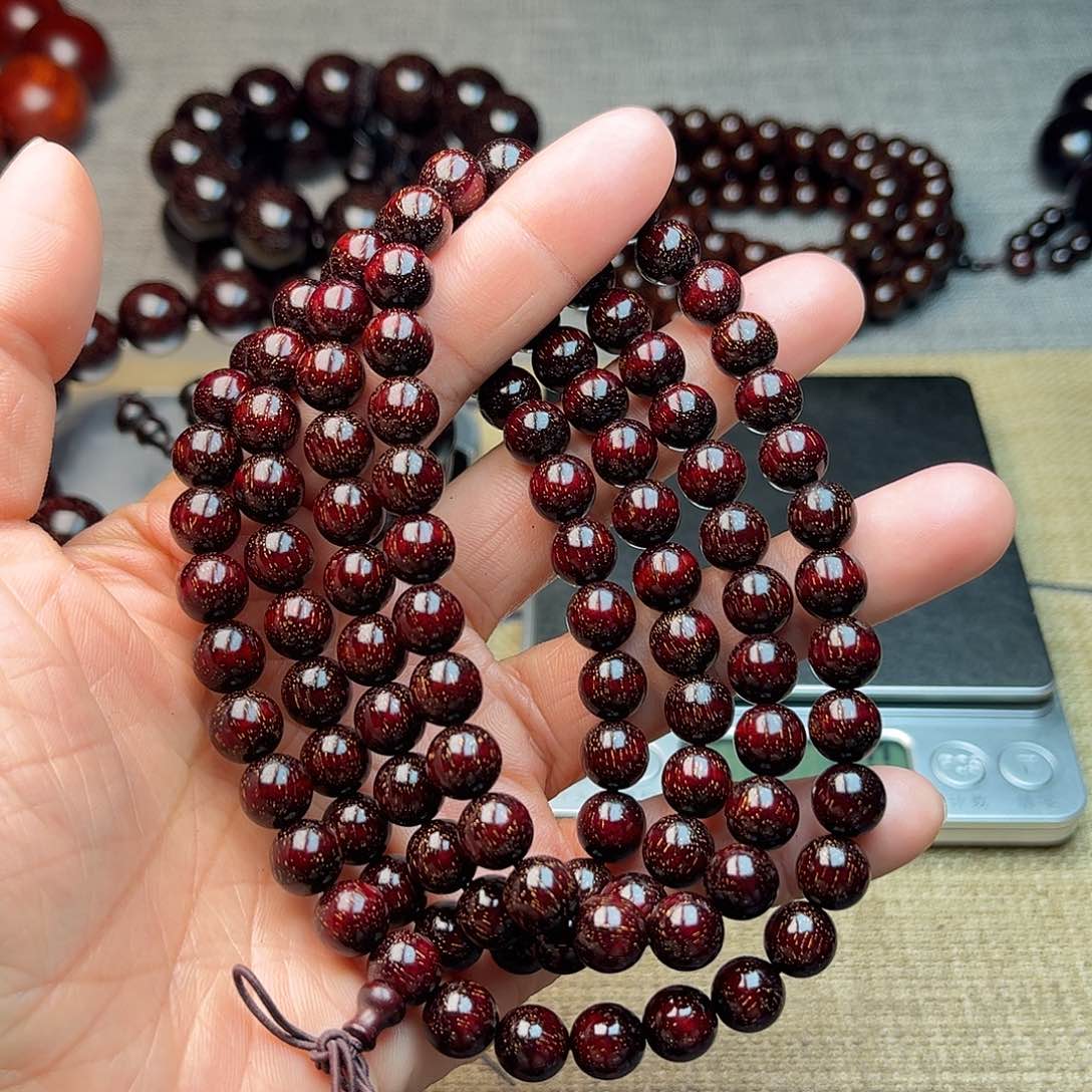 檀香紫檀（小叶紫檀）0.8 108颗 爆星