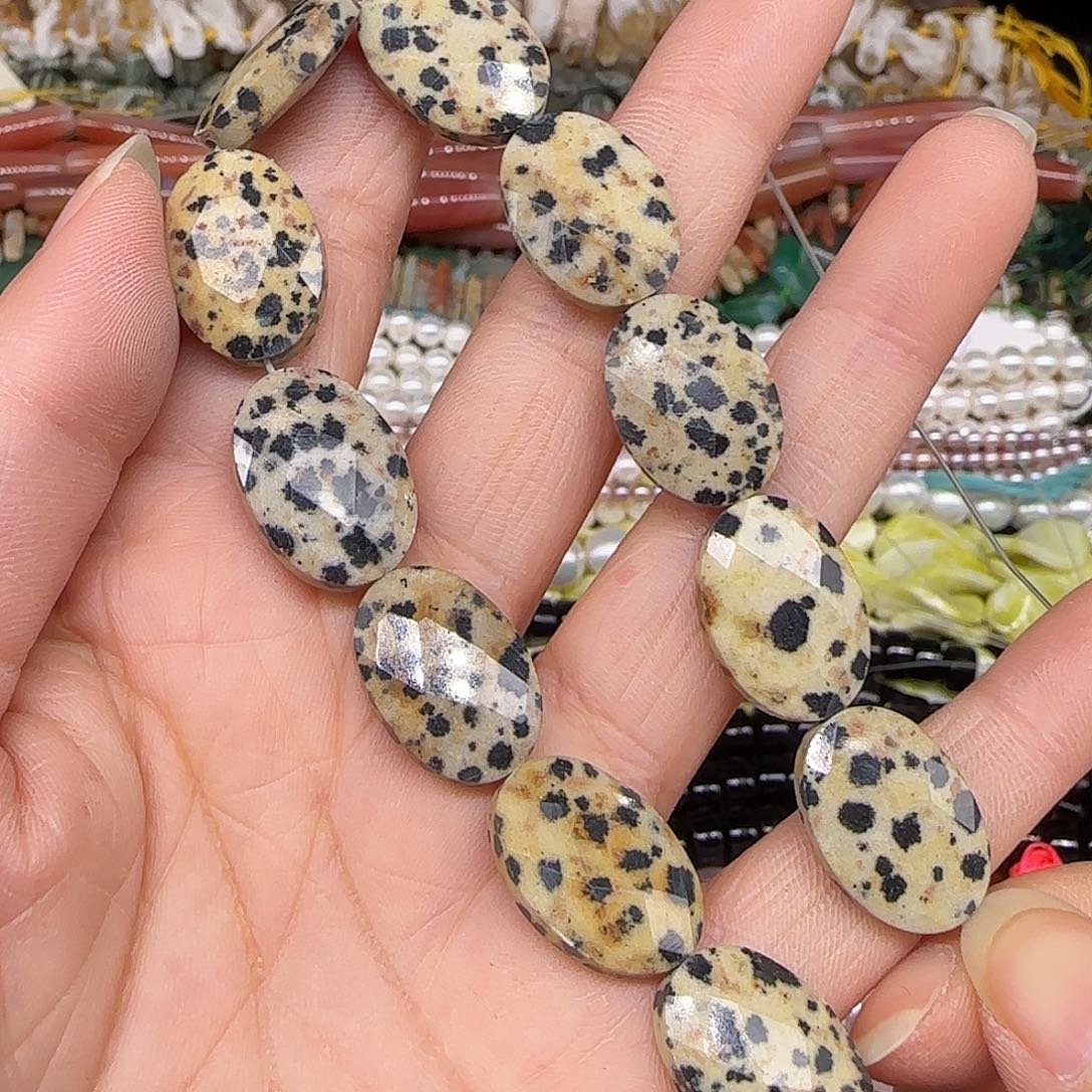 玛瑙/玉髓合金珠宝半成品斑点石13-18mm半条