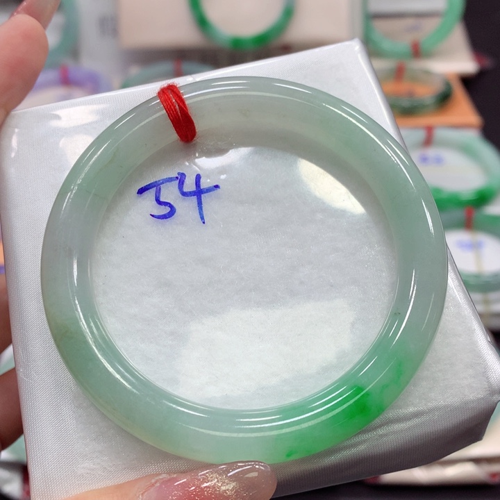 翡翠未镶嵌手镯54.2圆条