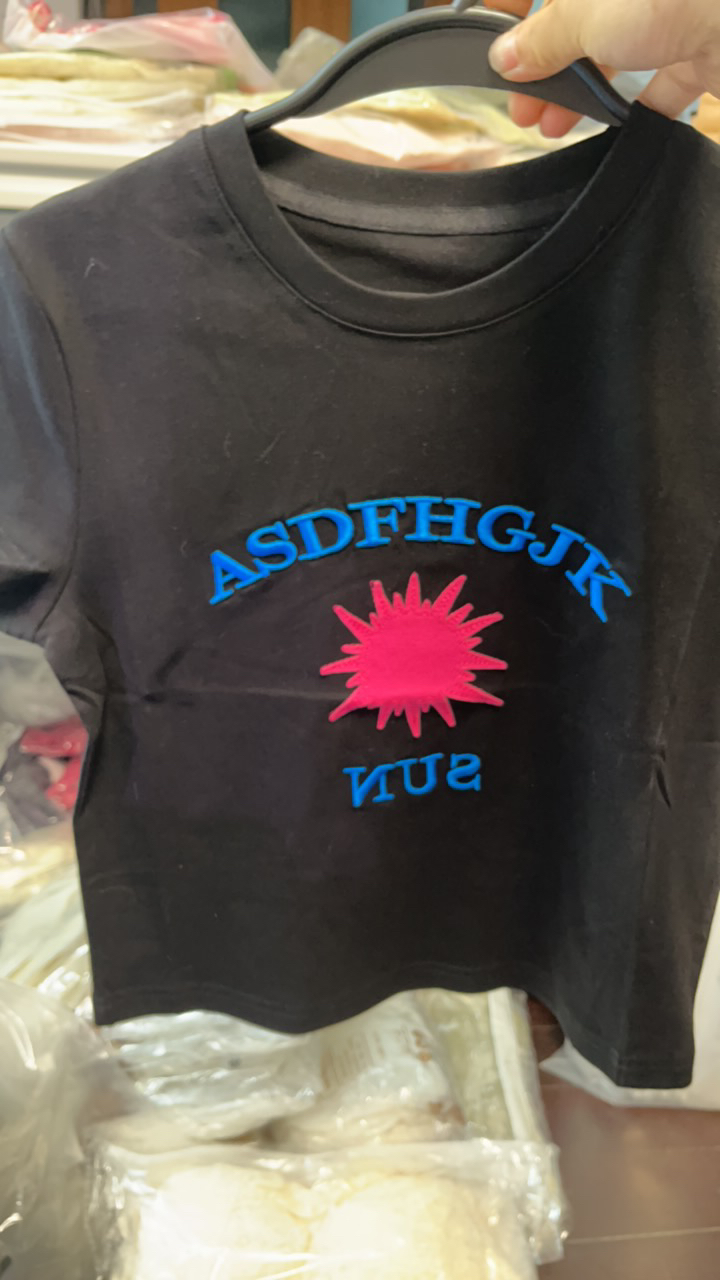 黑色小太阳刺绣小T