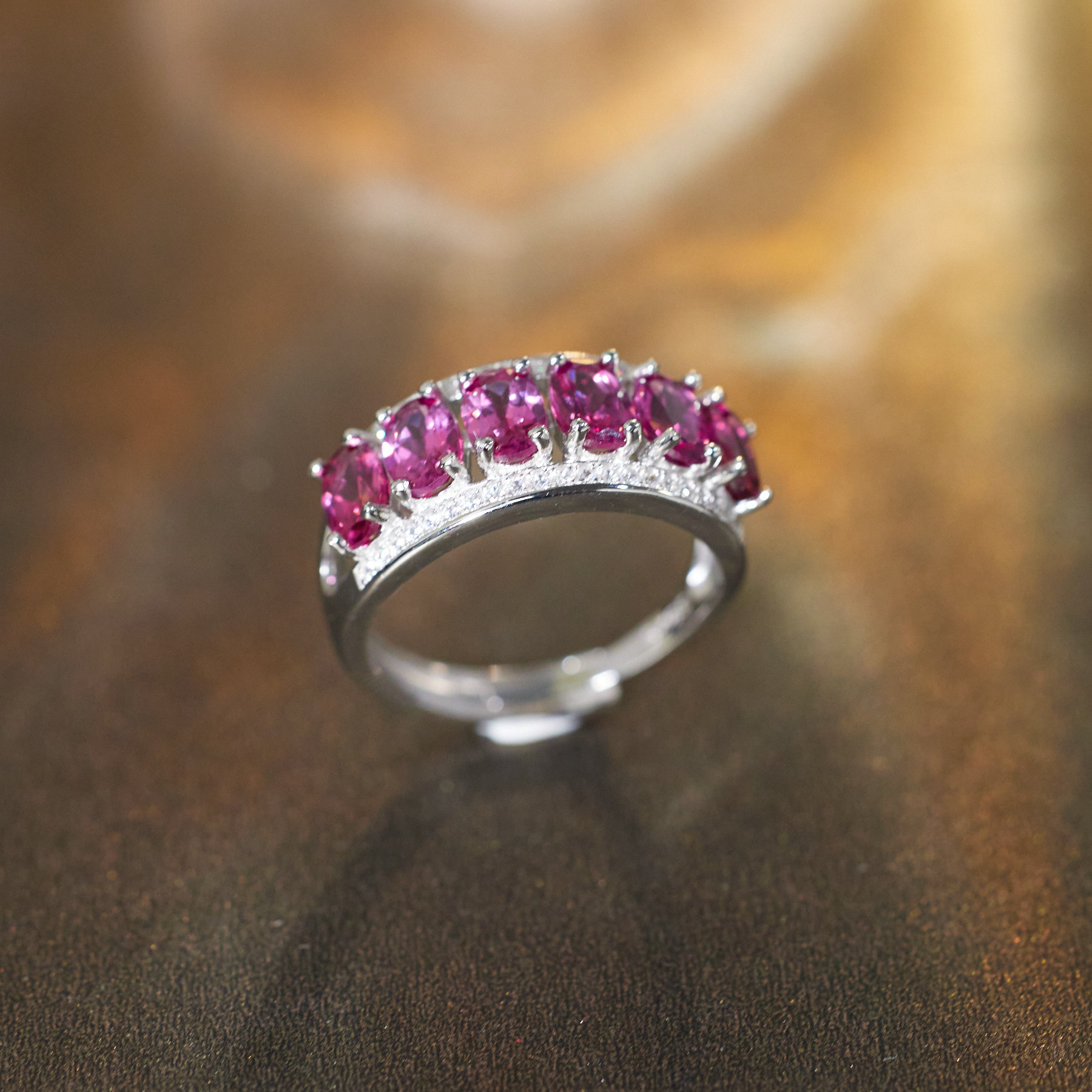 【歪歪】石榴石*镁铝戒指S925镶嵌*W8854