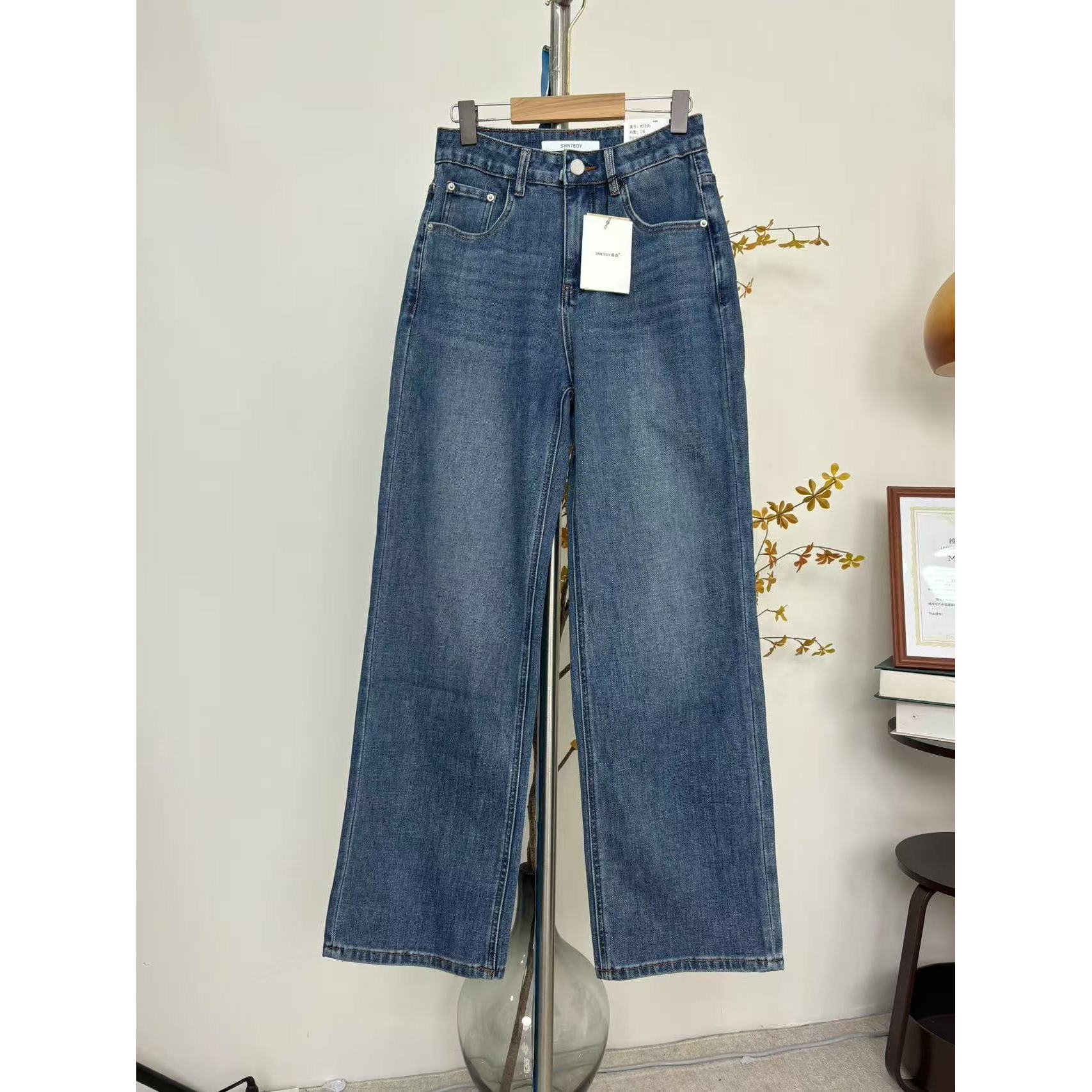 SU【395】代83 素素 MWMA森调系列灰标四面弹窄版阔腿牛仔拖地裤~