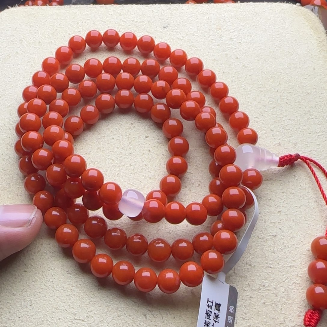 大***6南红玛瑙未镶嵌手串7.3冷水河