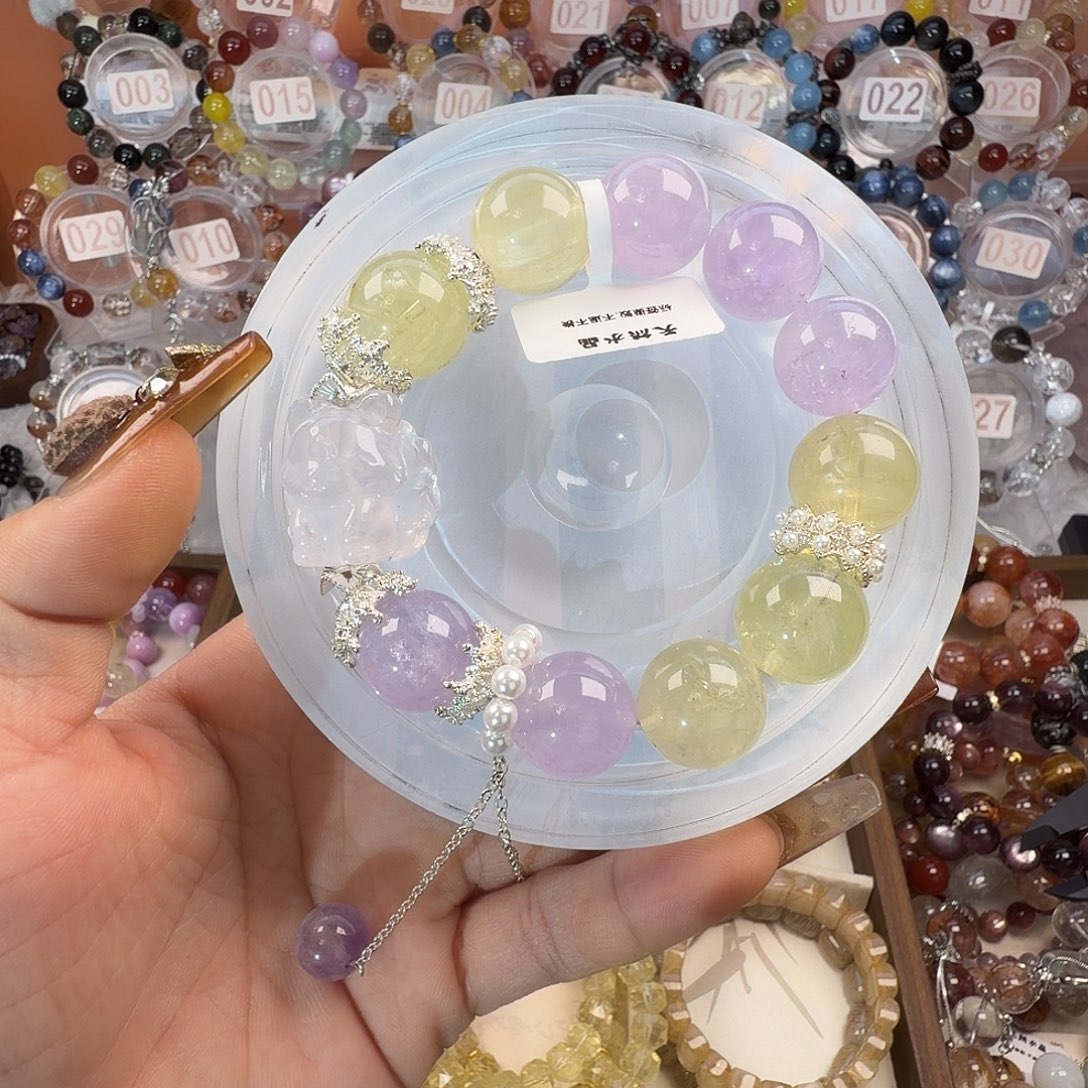 水晶手链合金紫水加黄