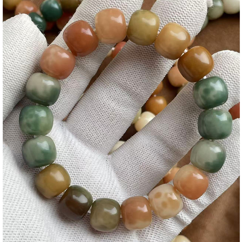 杏花微雨系列-菩提手串新品绕指柔花皮文玩手串