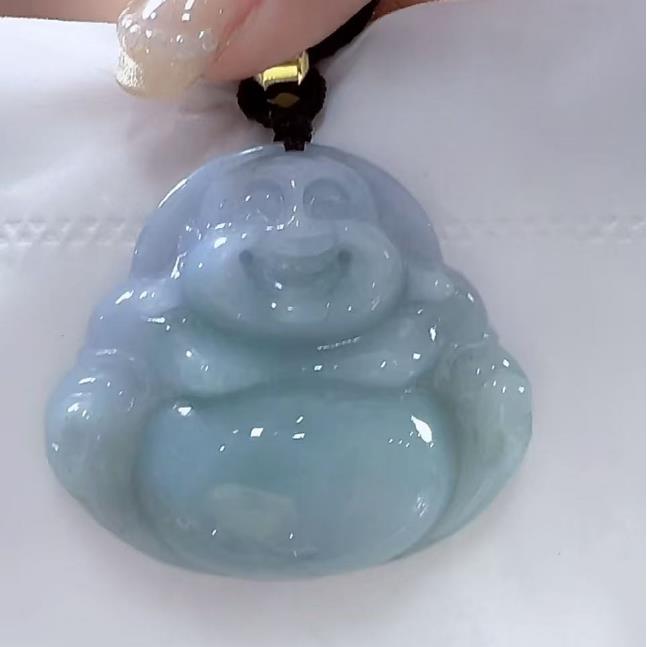 天然翡翠A货佛公（多样性发货发其一）宽40-46高37-32厚10-13送绳