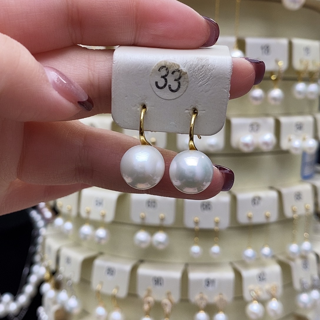 淡水珍珠耳饰银S925镶嵌