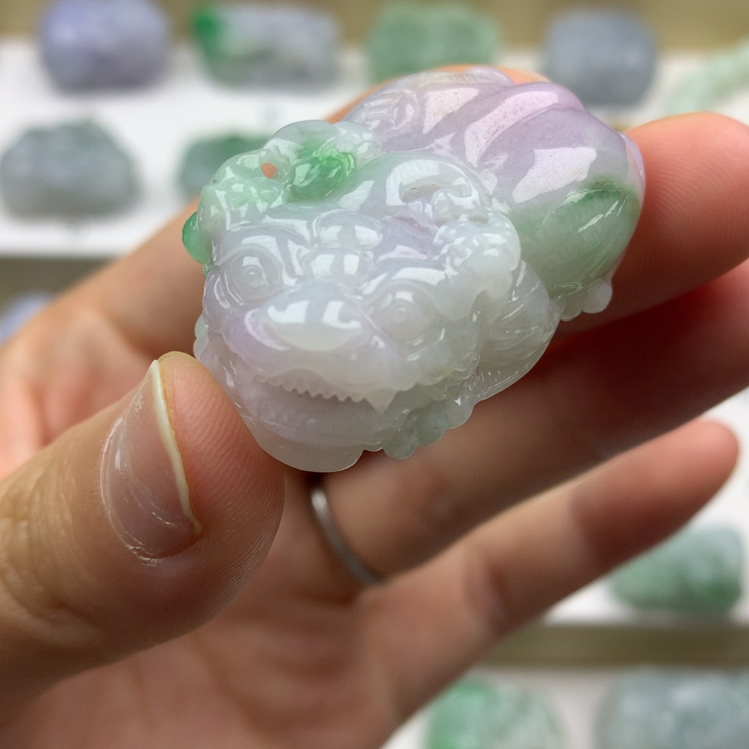 翡翠未镶嵌吊坠(不含链)天然缅甸翡翠貔貅吊坠