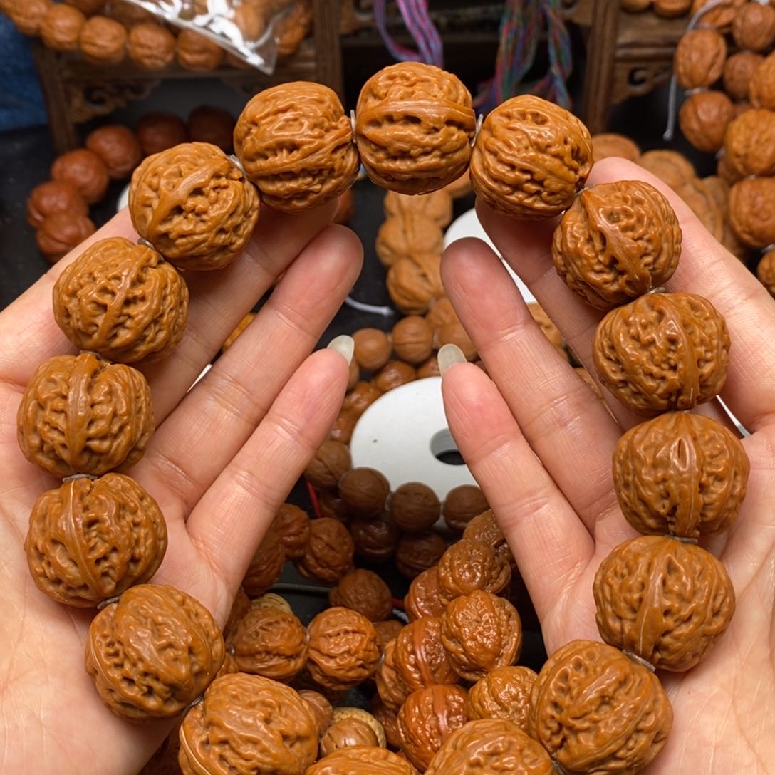 桃核手串麒麟粗筋