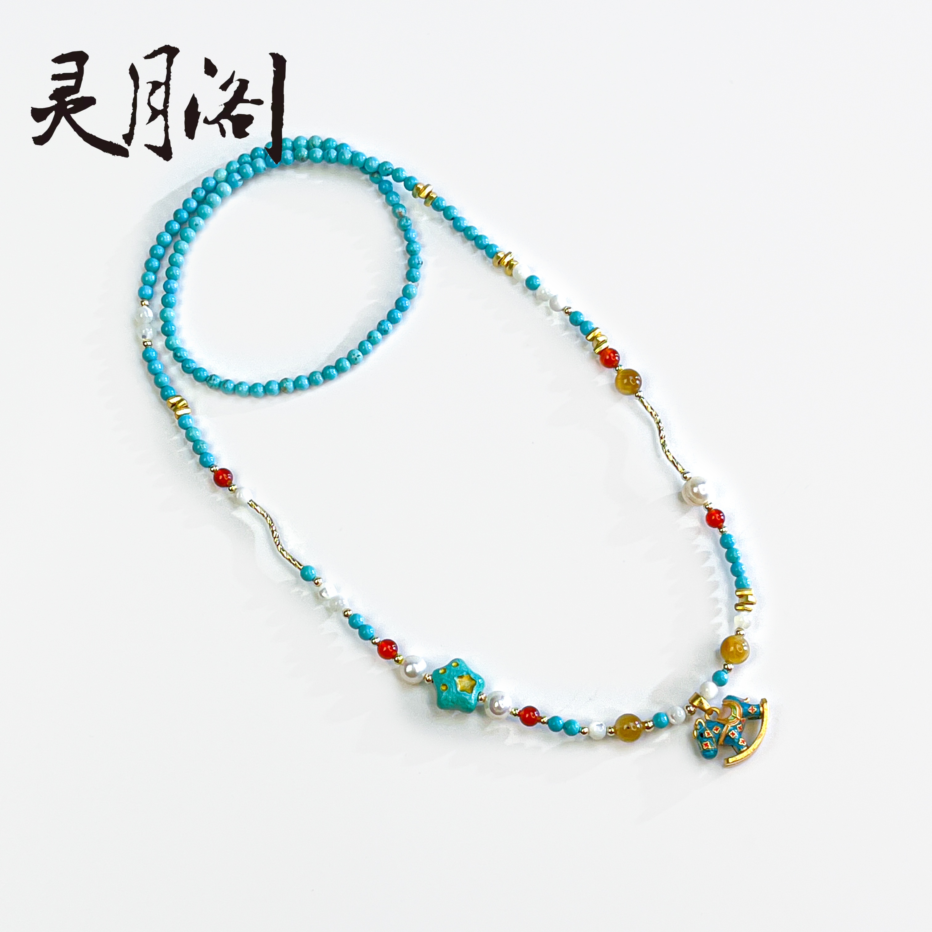 圆珠摇摇木马吊坠项链款OAmm FYX-B862