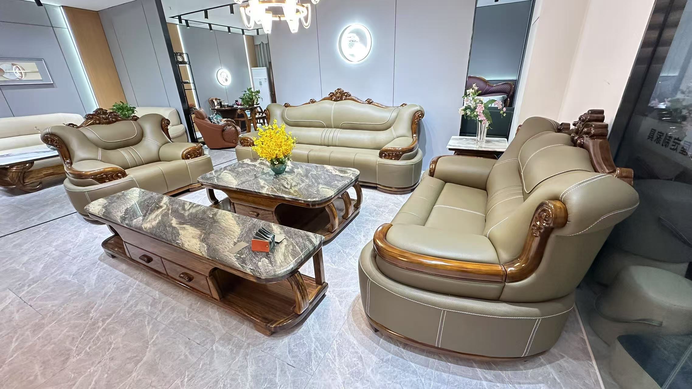 实木真皮沙发 现代真皮沙发 欧式真皮沙发 各种风格可搭真皮沙发