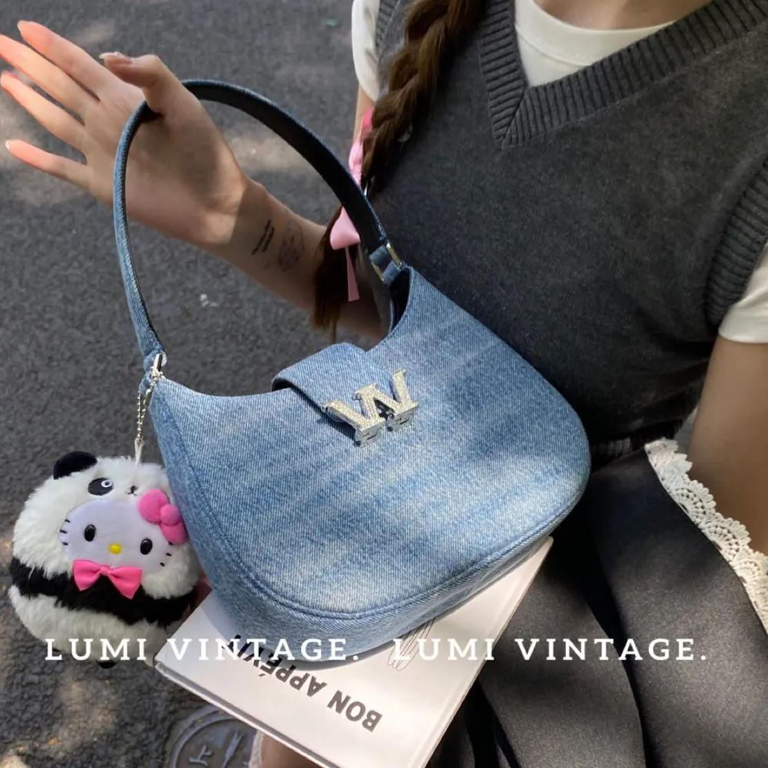 95新 LouisVuitton/路易威登 Lumi包展-牛仔布手提包