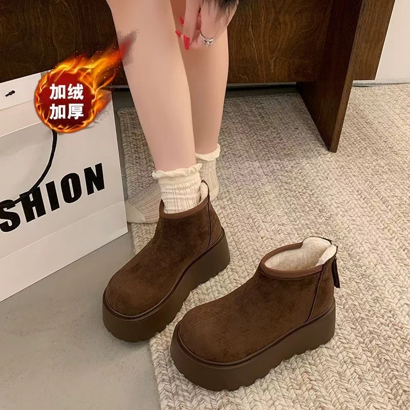 【即将开售】女品牌补贴真皮鞋平底百搭博肯复古雪地靴