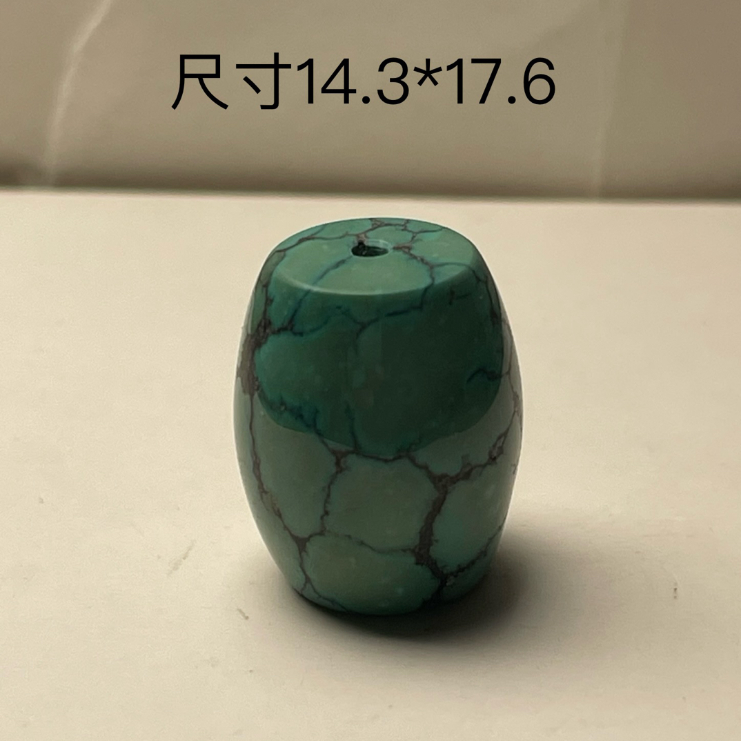 湖北原矿绿松石玉化桶珠手串配珠锁骨链