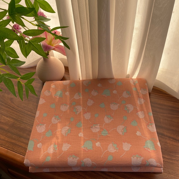 秋冬款复古双层纱床单（晚香玉-橘色）尺寸2.45✖️2.3米舒适柔软款