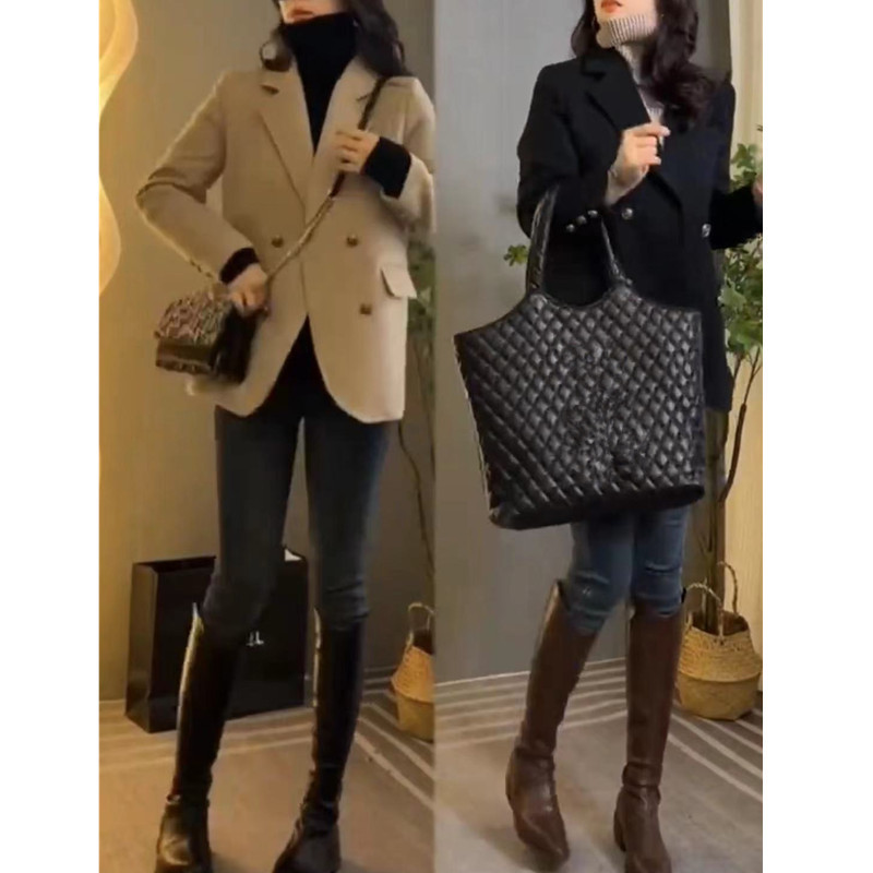 新款时尚百搭气质小西服外套翻领长袖显瘦洋气女