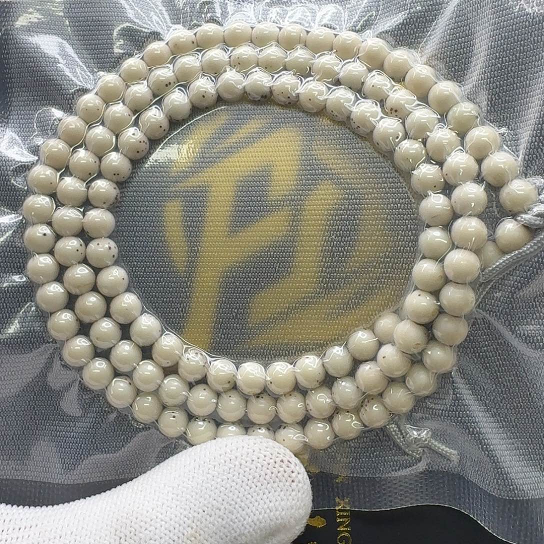 吊坠星月菩提216一物一图冰白通体龙蛋6圆108