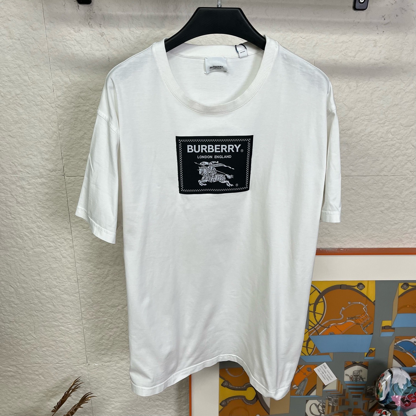 未使用 BURBERRY/博柏利 胸口贴布圆领短袖/L码/2511275