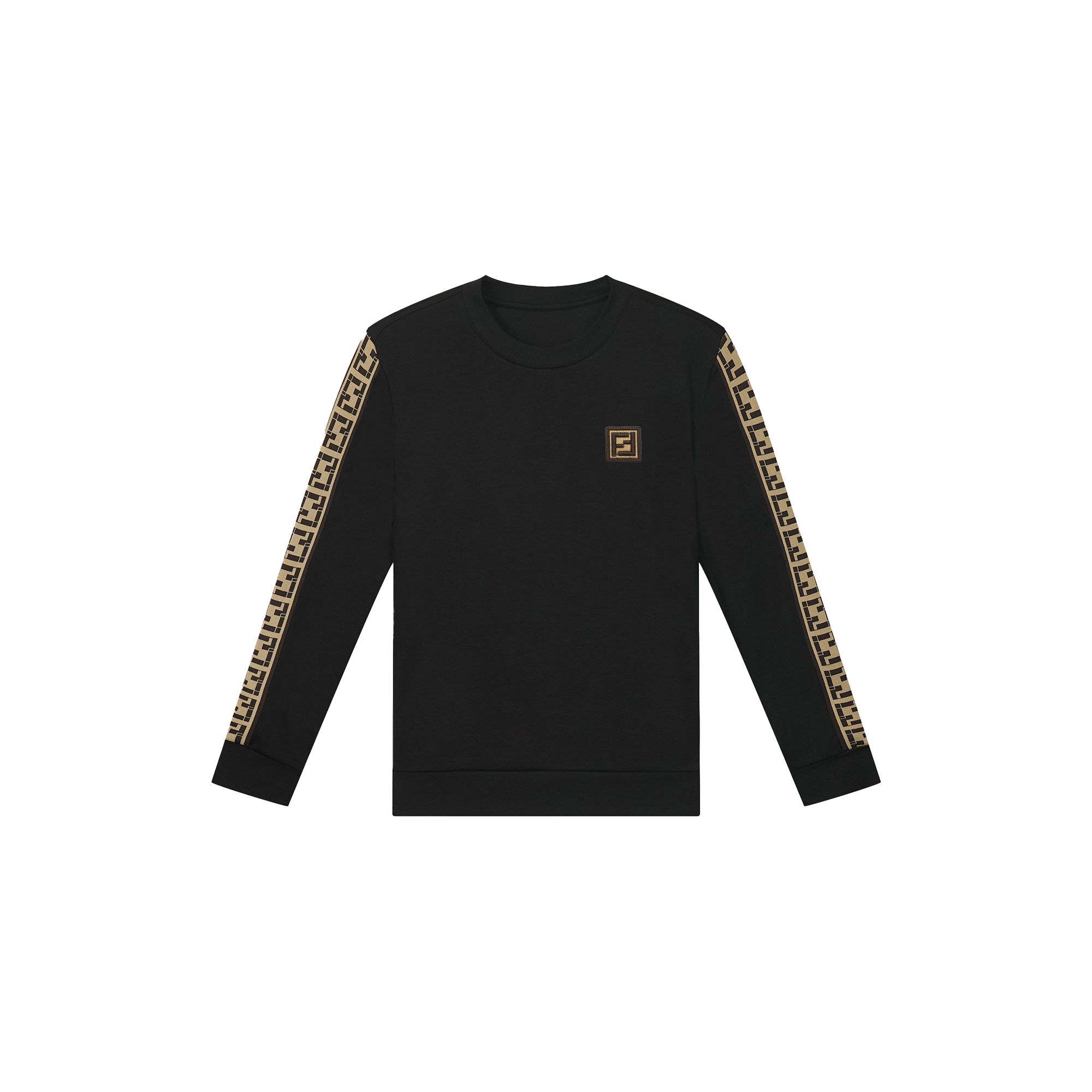 朗尼芬迪秋季男士上新拼接经典印花加绒款套头卫衣7236773935