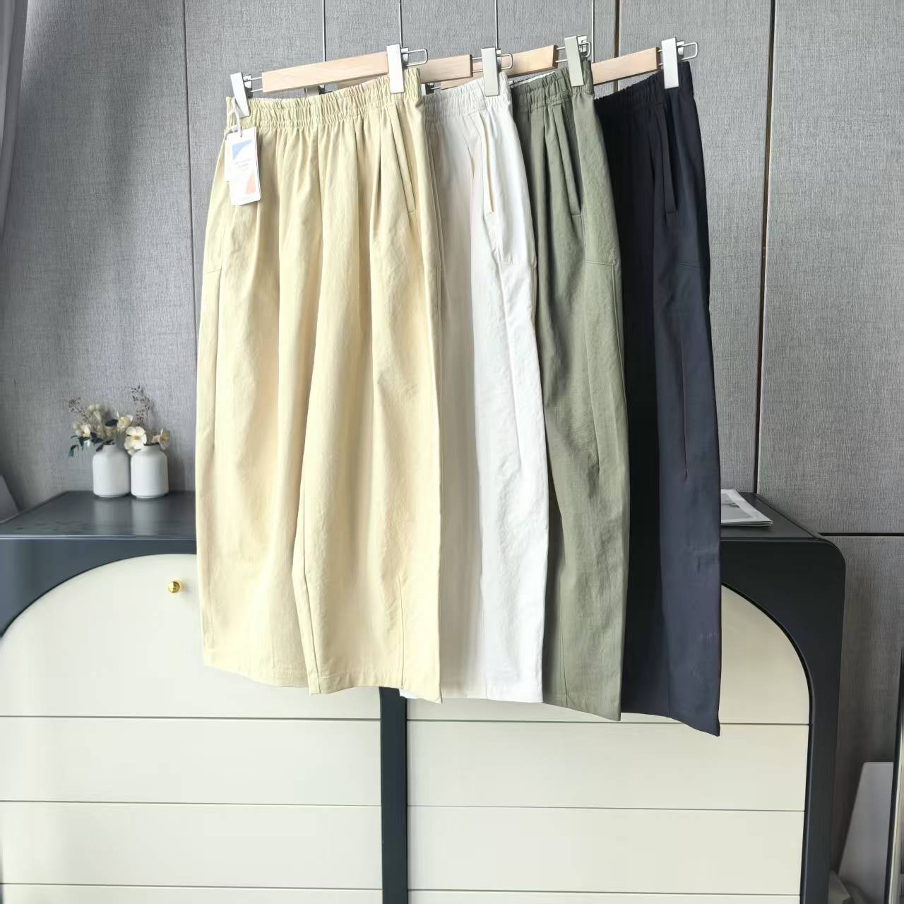 木子家 I  90301【防晒灯笼裤】松紧腰阔腿八分裤