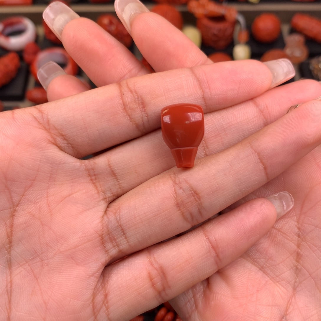 核***）南红玛瑙未镶嵌三通11+