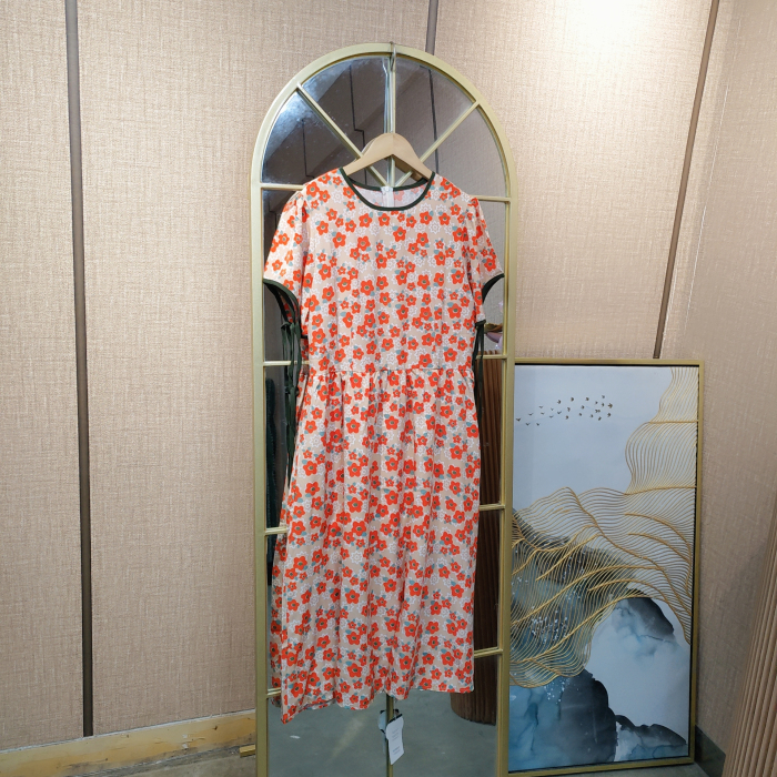 JJ140孕妇碎花连衣裙M90-120L130XXL150