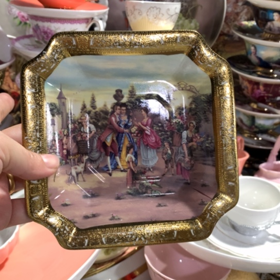 瓷片微瑕陶瓷处理介意请慎拍14厘米裂釉