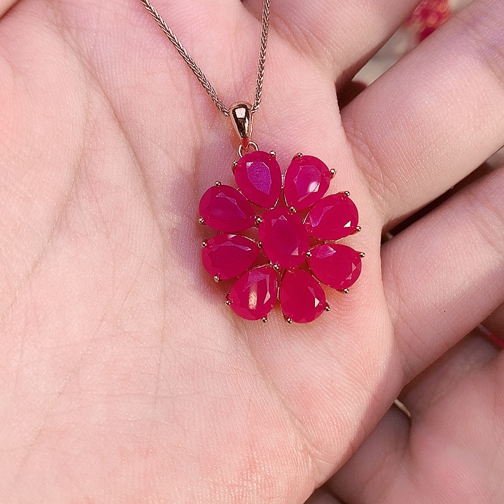 红宝石银S925镶嵌颈饰