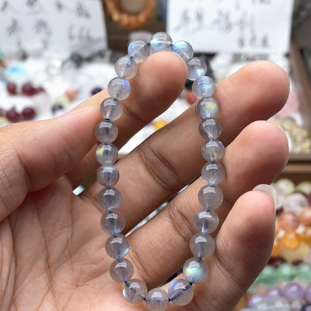 水晶手链未镶嵌7.3咪灰月光