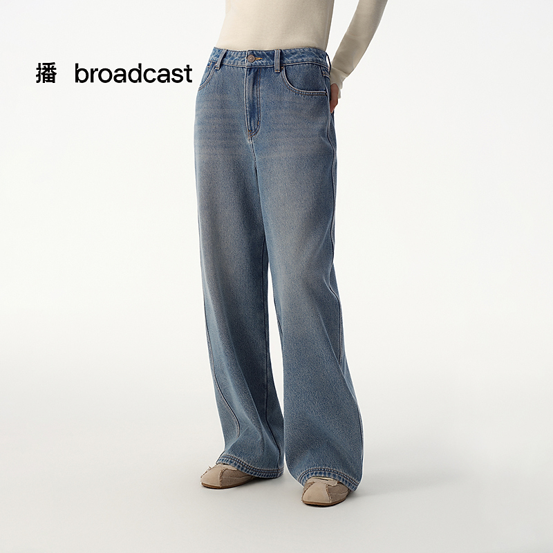 【商场同款】播秋冬新品复古轻便直筒牛仔裤BDS4KD3658