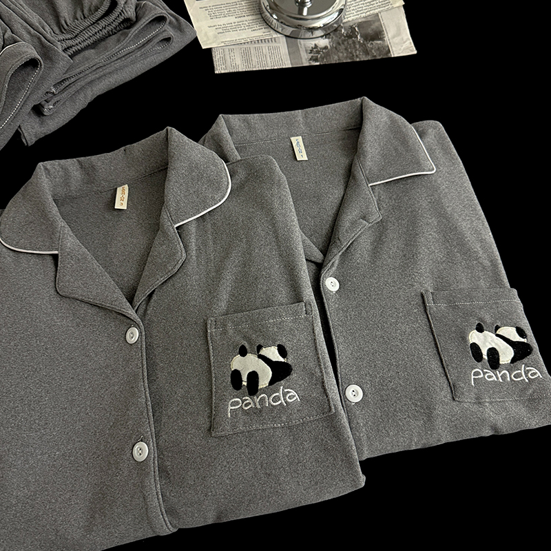 德绒睡衣女士2025新款秋冬季保暖长袖卡通熊猫宽松学生套装家居服